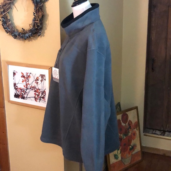 EDDIE BAUER Size 4X Classic QuarterZip Fleece Gray Logo Soft Pullover $85 NEW - Picture 7 of 12